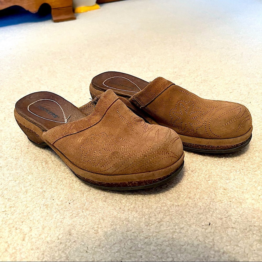 Women's Brown Suede Slip-On Clogs